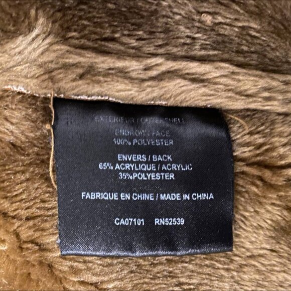 Utex Shearling Jacket faux fur Mens XL Brown Warmer - Picture 13 of 15